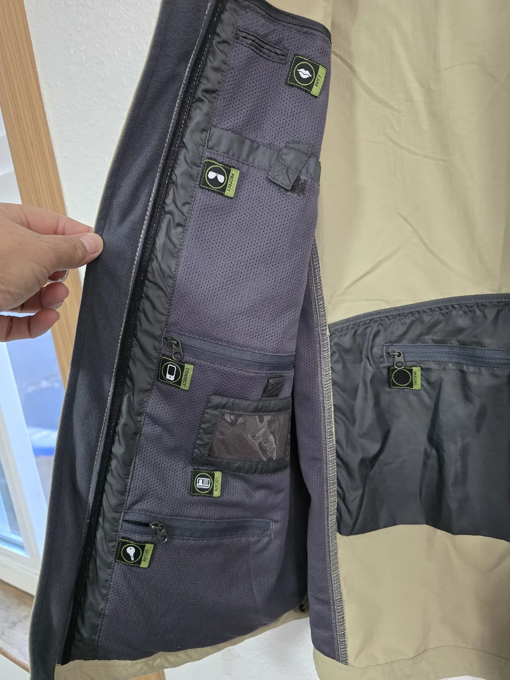 Exofficio Khaki Travel Vest with Gray Collar